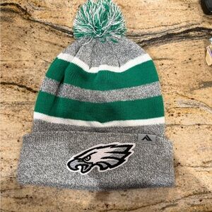 NFL Philadelphia eagles Gray and Green Striped Beanie with Logo